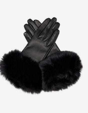 black fuzzy gloves