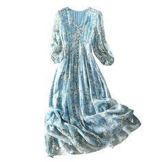 Blue Bridal Chiffon Bridesmaid Gown