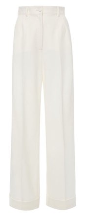 white flare trousers