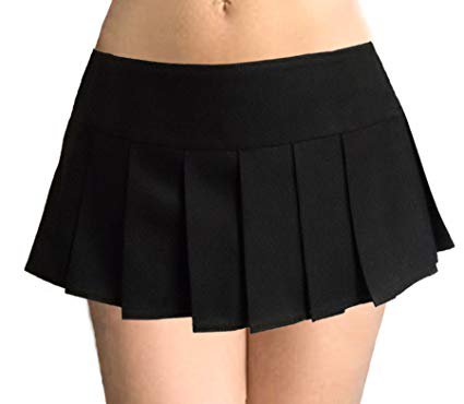 SenecaClothing Solid Black Schoolgirl Pleated Micro Mini Skirt (9"-12" Long) - Glenelg Micro 6 X 52 Waistband: Amazon.co.uk: Clothing