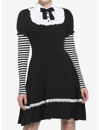 Black and White Stripe Twofer Dress | Hot Topic