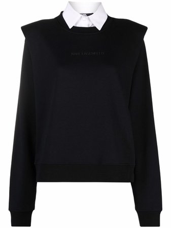 Karl Lagerfeld pointed-collar sweatshirt - FARFETCH