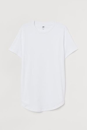 Long Fit T-shirt - White - For All | H&M CA