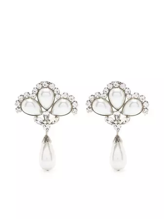 Alessandra Rich crystal-embellished Pearl Drop Earrings - Farfetch
