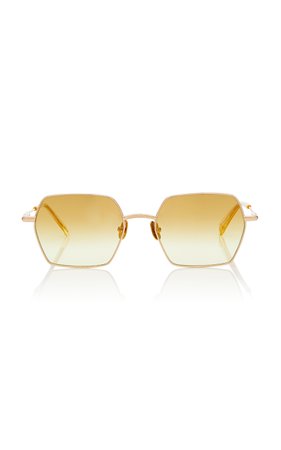 Peter and May Moon Square-Frame Titanium Sunglasses