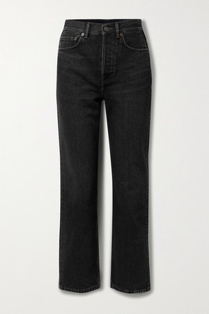 High-rise Straight-leg Jeans - Black