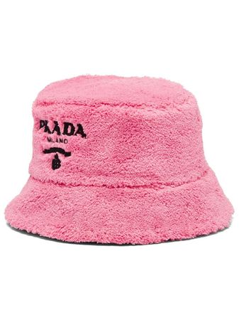 Prada embroidered-logo terry-cloth Bucket Hat - Farfetch
