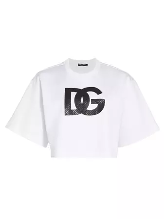 Shop Dolce&Gabbana Crop Logo T-Shirt | Saks Fifth Avenue