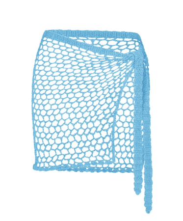 blue knitted skirt