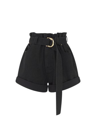 black denim shorts