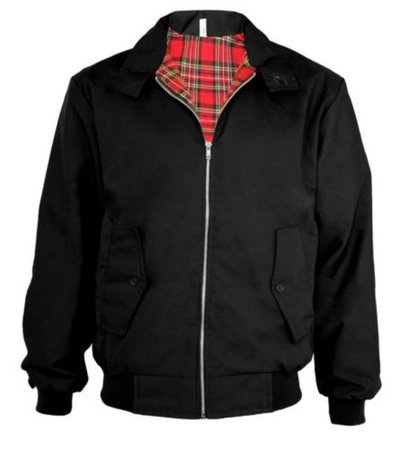 coat, classic, vintage, trendy, harrington, bomber jacket, jacket, tartan, black, 1970s - Wheretoget