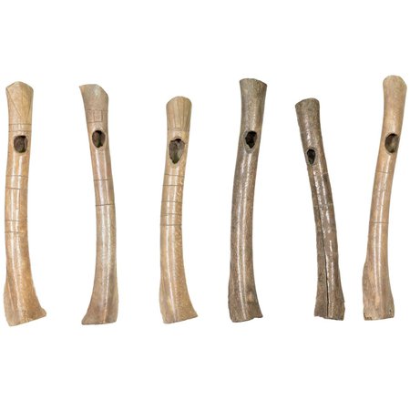 Collection of Northern Plains Prehistoric Wing Bone Whistles For Sale at 1stDibs