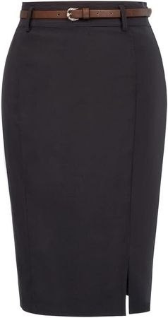 Kate Kasin Women's Bodycon Pencil Skirt with Belt Solid Color Hip-Wrapped at Amazon Women’s Clothing store