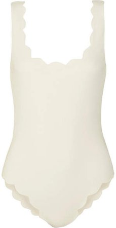 Palm Springs Scalloped Swimsuit - White