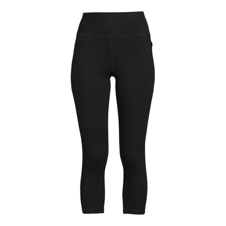 Avia Women's Stretch Cotton Blend Capri Leggings with Side Pockets Small  Black | eBay