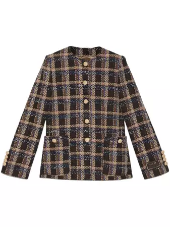 Gucci tartan-check Tweed Jacket - Farfetch