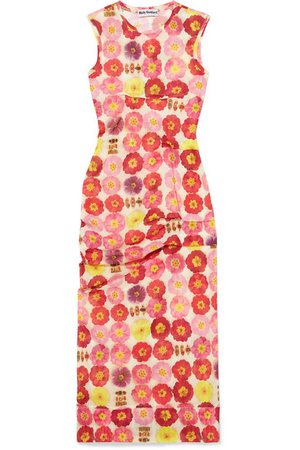 Molly Goddard | Laurie gathered printed stretch-tulle dress | NET-A-PORTER.COM
