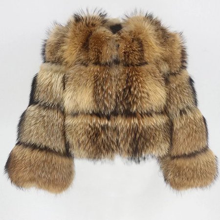 raccoon fur coat