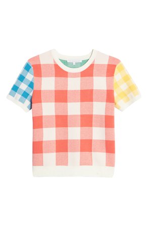 English Factory Gingham Crewneck Sweater | Nordstrom
