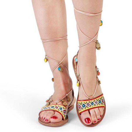 Sandals | Shop Women's Gioseppo Sand Rhinestone Leather Sandals at Fashiontage | HAIMI_40517_CUOIO-Brown-36
