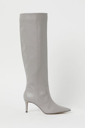 Knee-high Boots - Gray