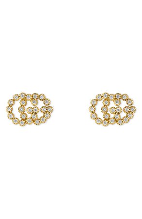 Gucci Double-G Diamond Stud Earrings | Nordstrom