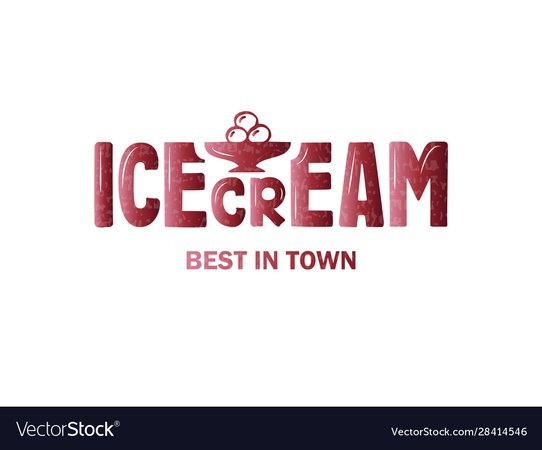 Icecream lettering Royalty Free Vector Image - VectorStock