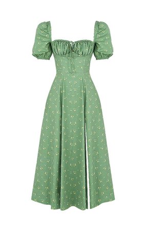 green cottage dress
