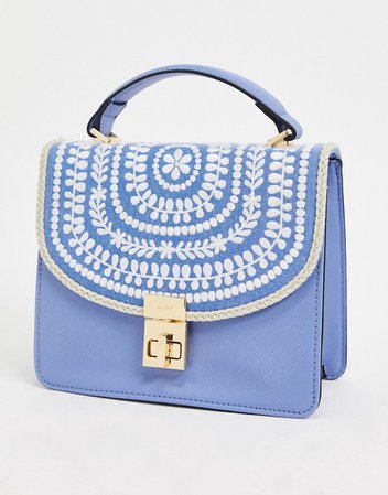 ALDO Liabel artisan pattern handbag in blue | ASOS