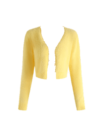yellow cardigan