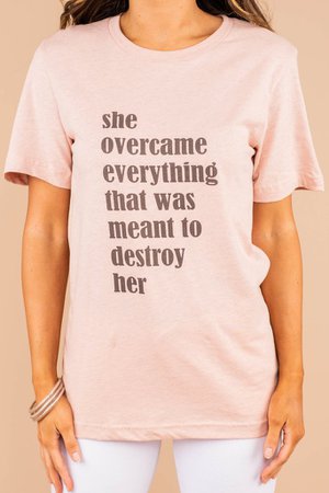 She Overcame Prism Peach Graphic Tee - International Women's Day – The Mint Julep Boutique