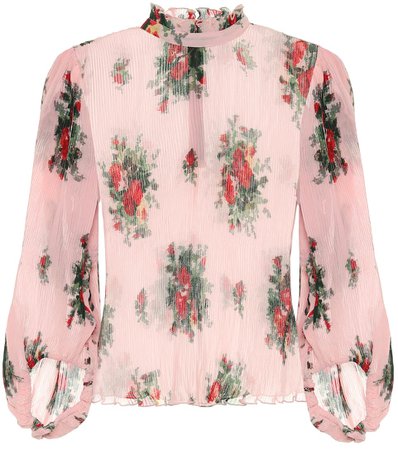 Ganni - Floral georgette blouse | Mytheresa