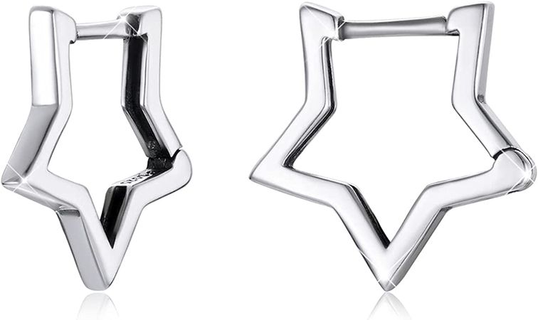 Amazon.com: BISAER 925 Sterling Silver Star Hoop Earrings for Teen Girls Small Sleeper Tragus Hoop Earrings for Women Cartilage Jewelry Gifts: Clothing, Shoes & Jewelry