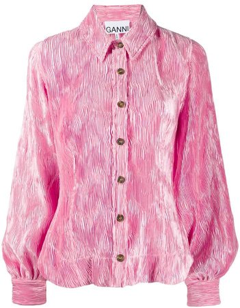 pleated satin blouse