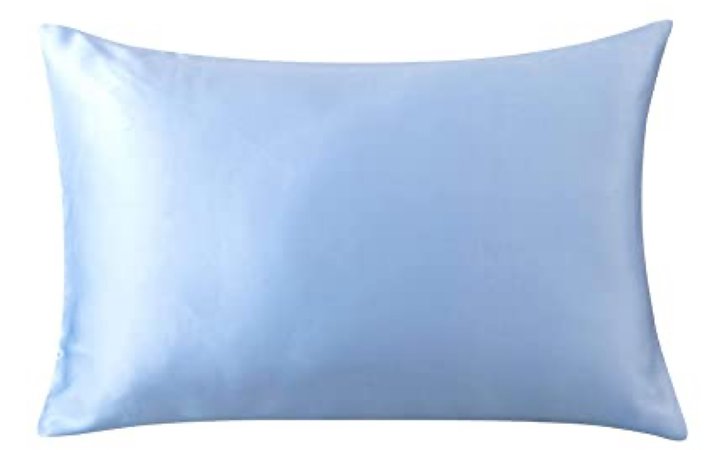 blue satin pillow
