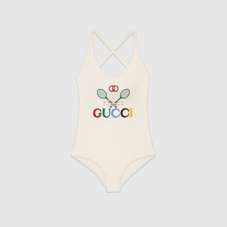 Sparkling swimsuit with Flora print - Gucci Tops 501899XJBGF9460
