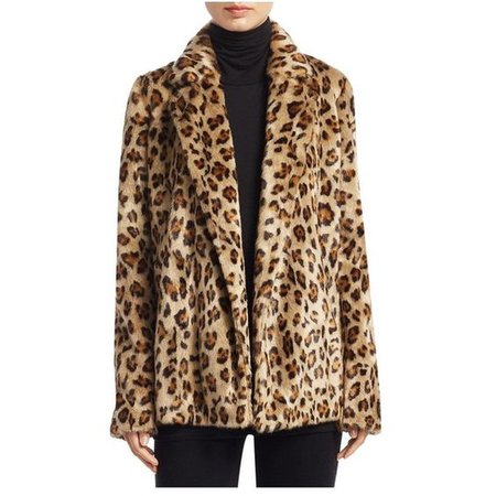 Theory Clairene Leopard Print Faux Fur Blazer