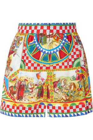 Dolce & Gabbana | Printed cotton-poplin shorts | NET-A-PORTER.COM