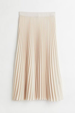 Pleated Skirt - Light beige - Ladies | H&M US
