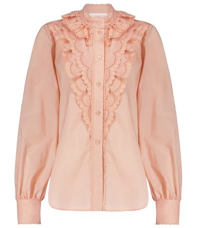 See By Chloé - Broderie anglaise cotton blouse | Mytheresa