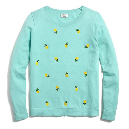J.Crew Factory: Lemon-print Cotton Teddie Sweater For Women