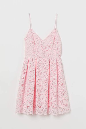 Short Lace Dress - Pink
