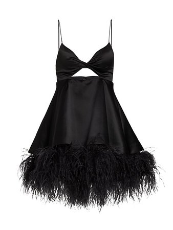 Shop Alice + Olivia Necole Feather-Embellished Minidress | Saks Fifth Avenue