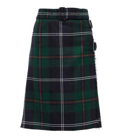 Burberry - Checked wool midi skirt | Mytheresa