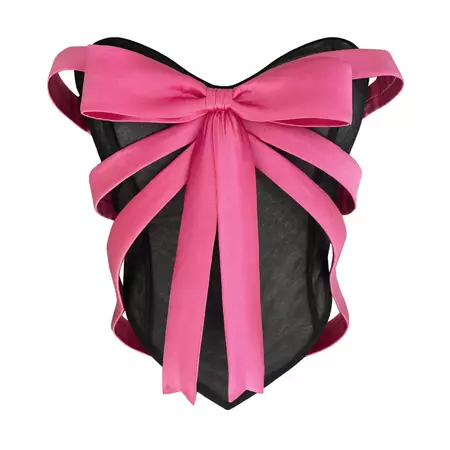 Pink & Black Bow Corset – Lirika Matoshi