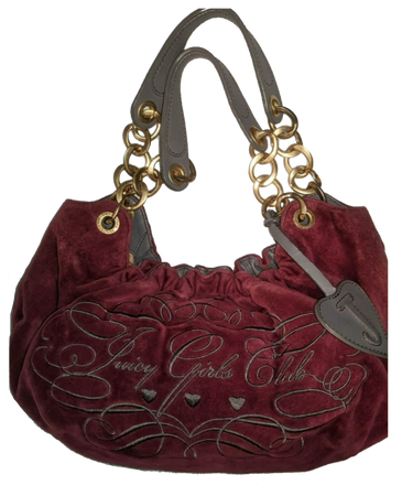 red burgundy juicy couture bag purse 2000s velour