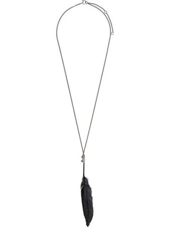 Black Ann Demeulemeester Feather Necklace | Farfetch.com