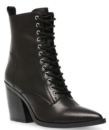 Black Leather “Block” Boots