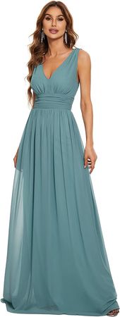 Amazon.com: Ever-Pretty Sleeveless V-Neck Semi-Formal Maxi Evening Dress 09016 : Clothing, Shoes & Jewelry
