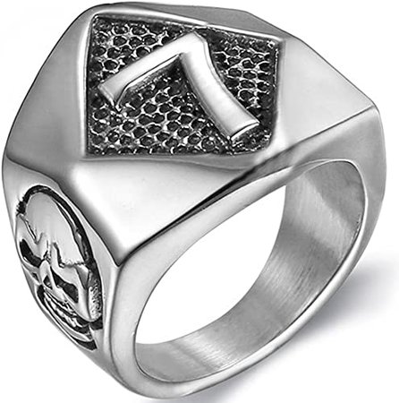 Jude Jewelers Stainless Steel Gothic Skull Number Seven 7 Biker Ring (Silver, 9)|Amazon.com